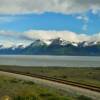 View across Turnagain Arm.
At the Kenai Mountains.
(Seward Highway)