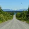 Brown Lake Road.
(looking east toward the
Kenai Mountains)