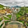 Looking south along 
"Edmonds Street"
(now a wooden stairway)
Ketchikan, Alaska.