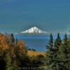 Mount Redoubt.
Across Cook Inlet.