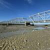 Gerstle River 
Metal-framed bridge.
(from the sandbar)