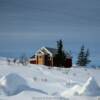Nome area cabin in winter.