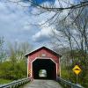 Frontal view of the 
1884 Pont des Rivieres Covered Bridge.
