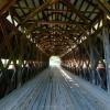 A peek through the inside of the 
1903 Armand Lachaine Covered Bridge.