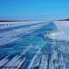 Winter ice road-along the vast McKenzie Delta (north of Inuvik)