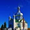 Ukranian style church and cemetary-near Elfros, Saskatchewan