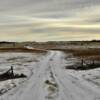 Beautiful meandering 
snow-covered lane.
Near Davin, SK.