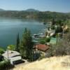 Clear Lake, CA.
Various cottages and
pencil pines.