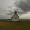 Another frontal view of this
beautiful Abbott Chapel
under the ominous sky.