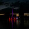 Red-lavander fountain colors.
Lake Eola, Orlando.