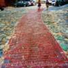 An ornate red-brick walk-
Savannah, Georgia's Riverfront.