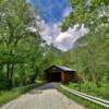 Pine Bluff Covered Bridge.
(from up the east hill)
