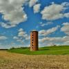 Multi-level brick grain storage silo.
Western Iowa.