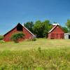 Freshly painted horse barns.
Woodbury County, Iowa.