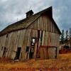 'Leaning barn' near Pomeroy, Iowa