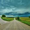 Storm clouds looming over
Eastern Iowa.