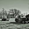 Interesting homestead-
antique pickup trucks-
near Winterset, Iowa~