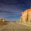 Monument Rocks.
(looking north).
On a March evening.