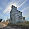 2 antique 
early 20th century
grain elevators.
Plains of western Kansas.