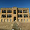 Hunter, Kansas.
Abandoned 1918 High School.
(frontal view)