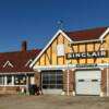 Classic tudor style 
Sinclair filling station.
Chetopa, Kansas.