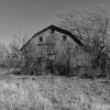 A black and white of this
resting old barn.