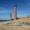 A south angle of the 
Little Sable Point Lighthouse.