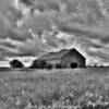 Ominous clouds overhanging a
1940's storage barn.
Near Delft, MN.