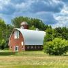Picturesque old red-brick barn.
Hennepin County, MN.
