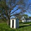 A peek at this typical 
1930's style outhouse.
High Creek church in
Atchison County.