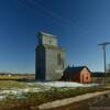 1940's metal frame 
grain elevator.
Verdal, NE.