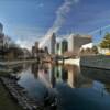 Omaha reflecting off of
Gene Leahy Lake.