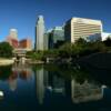 Downtown Omaha.
Gene Leahy Lake.
On a June morning.