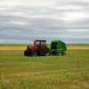 Farm equipment.
Kimball County field.