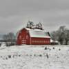 Northern angle of this
double-cupola barn.
(overcast winter day)