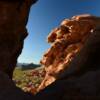 'Peek through the red rocks'
Redstone Bluffs.
Lake Mead National
Recreation Area.