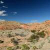 Colorful rugged topography.
Nevada's southern desert.