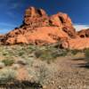 More beautiful 
red rocky bluffs.
Valley of Fire.