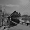 Meriden Covered Bridge.
(black & white)
West entrance.