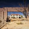 Looking through the 
service station remains at
the Yeso Trading Post.