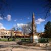 Santa Fe Plaza.   
(Mid-evening).