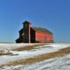 Abandoned old
block-style barn.
Near Wimbledon, ND.