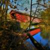 Parker Covered Bridge~
(reflection off the water).
