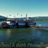 Columbia River Gorge. 
Tourboat in dock~
