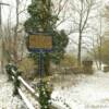 Abolition Hall sign.
December snowy day.