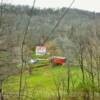 Aerial view of the 
Crawford Covered Bridge~
(near West Finley, PA).