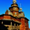 Example of some ornate wooden Russian architecture-outside of Moscow.