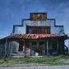 A frontal view at this austere old store in Elk, Texas.