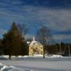 Guildhall Public Library.
Picturesque winter evening.