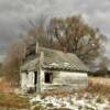 A close up view of this
delapidated old canteen store.
Near Wilson ,WI.